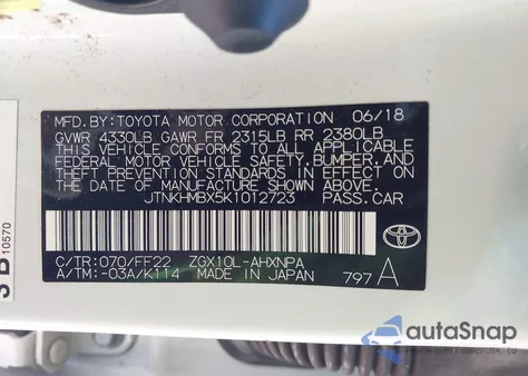 2019 Toyota C-Hr Xle from USA, damaged, VIN JTNKHMBX5K1012723